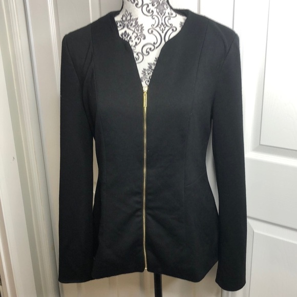 Dana Bachman Black Zip Blazer Like Jacket 4 - Picture 1 of 5